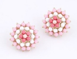Dual Pink Sunflower Stud Earrings